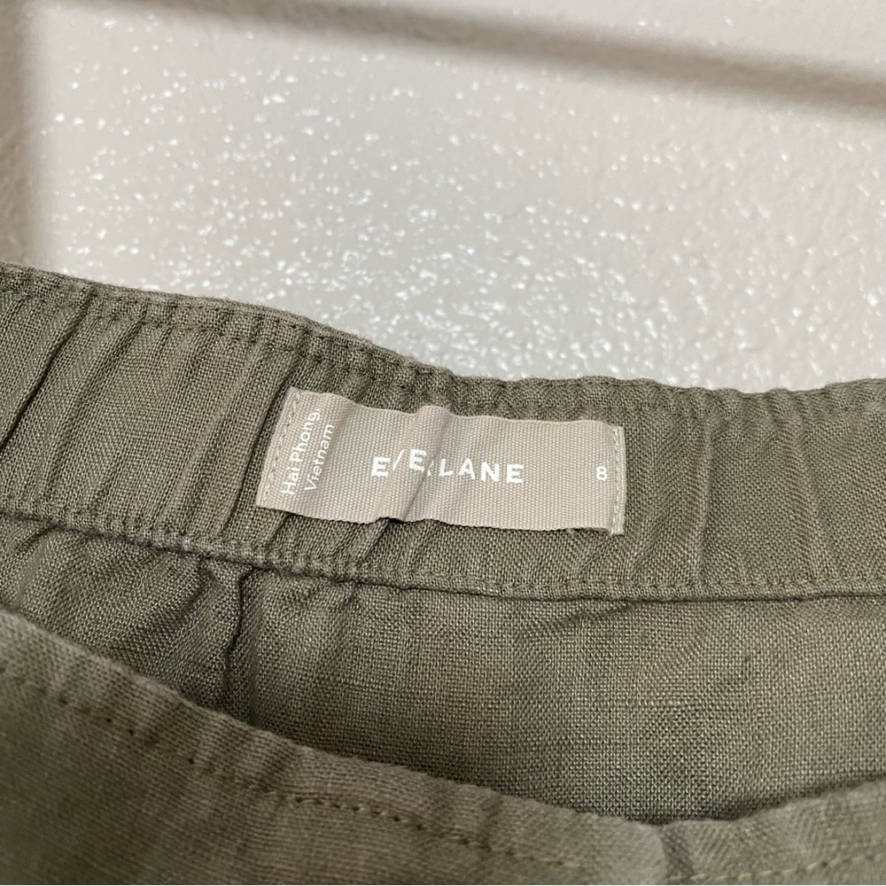Everlane Olive Green Button-Front Linen Jumpsuit - Picture 8 of 8
